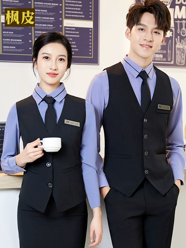 Жилет для работы, классический костюм, рабочий комплект для отеля, делается под заказ, с печатью вашего логотипа