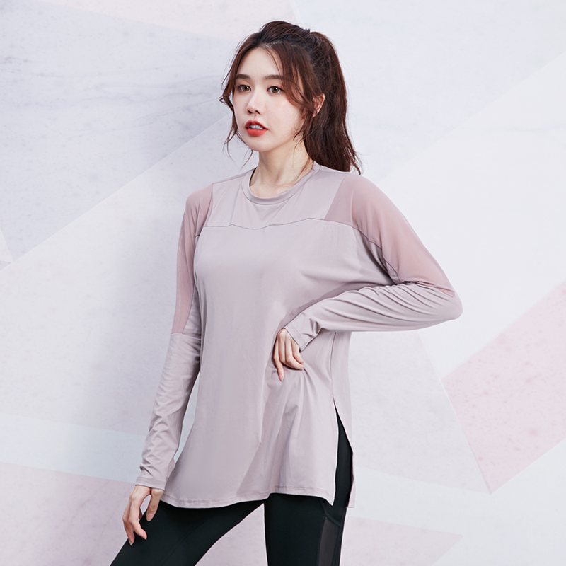 Sports blouses women's autumn winter loose gym training running long sleeves Slim Mesh Yarn Breathable Speed Dry Yoga women-Taobao