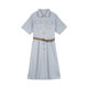 Denim dress ແມ່ຍິງ 2024 summer ແບບໃຫມ່ 220 pounds fat mm ສາຍແອວຂະຫນາດໃຫຍ່ແອວແອວ retro slim ເສື້ອ dress