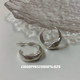 s925 sterling silver glossy concave and convex irregular earrings design French cold style pleated C-shaped earrings for women