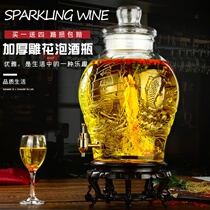 5 Wine altar glass ribbon faucet cover wine tank filled with 50kg of household sealed wine bottle sparkling wine special jar medicinal wine