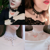 Neck neck cover scarring able to shelter the lace decoration chain accessories lace wide wearing strap necklace Item circle flawless