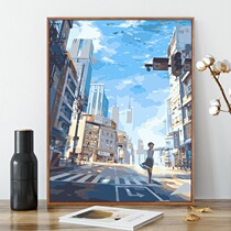 Digital oil painting small size diy at home boring to pass the time to solve the boring hand painting color girl