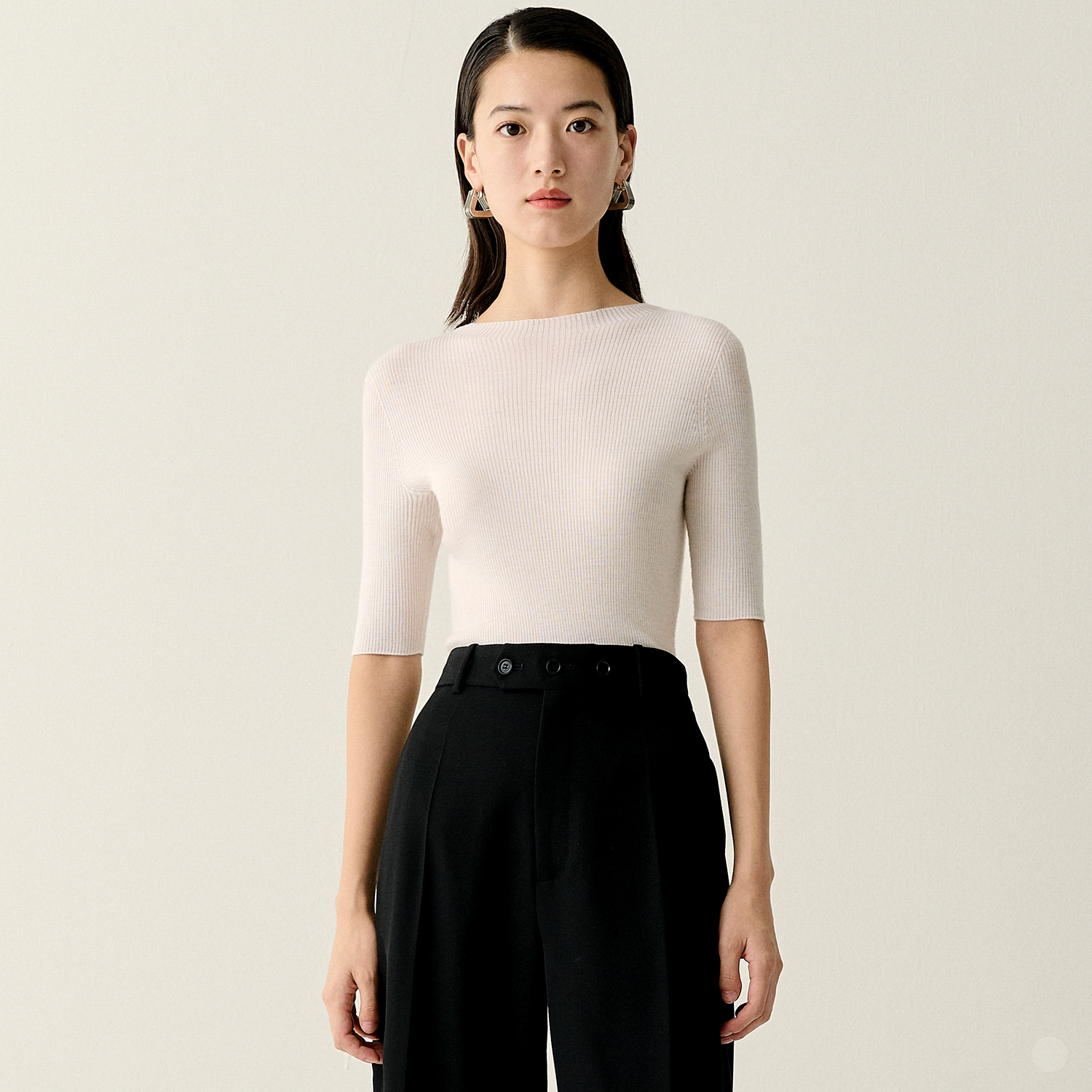 (ZZ0322207) to wear thin through the Four Seasons 120s knock fine wool seamless mid-sleeve bottoming sweater