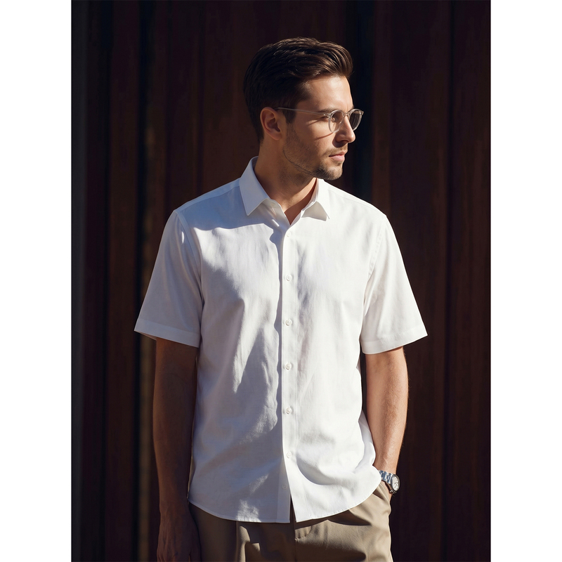 Relaxed Old Money Style【Customized Ultra-Fine Yarn/100% Mulberry Silk Poplin/Skin-Friendly, Comfortable, Breathable】Men's Shirt Relaxed Old Money Style【Customized Ultra-Fine Yarn/100% Mulberry Silk Poplin/Skin-Friendly, Comfortable, Breathable】Men's Shirt