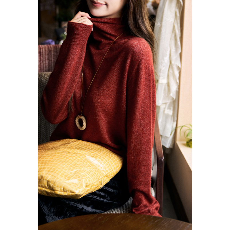 Rongmei Autumn/Winter Essential! Cashmere Turtleneck Versatile Base Layer/Loose and Comfortable/Warm and Slimming Knit Sweater