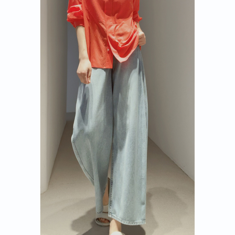 Thin, Soft, and Slimming! Denim with Silk! 【Comfortable/Smooth/Drapey】26 New/Figure-Flattering Pants