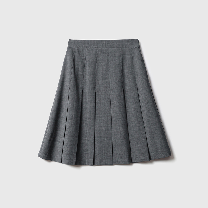 Wardrobe Essential [Wool Stretchy/Easy to Match/Slimming Effect/Invisible Zipper] M*Iu Intellectual A-Line Pleated Skirt