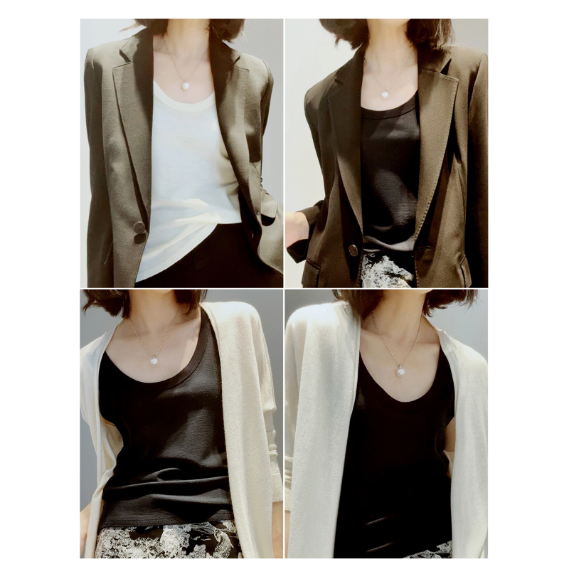 Rongmei ins Blogger's Stylish Layering_ Machine Washable Wool Vest T-Shirt