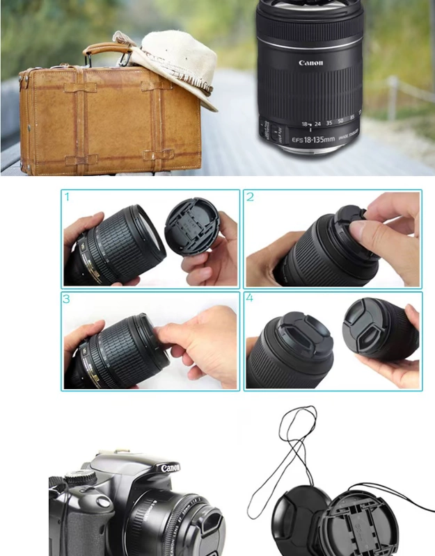 Phụ kiện máy ảnh D750 chính hãng Zomei Zhuomei Bộ phụ kiện D800 với nắp đậy ống kính không chữ có chốt ở giữa 67mm với dây - Phụ kiện máy ảnh DSLR / đơn
