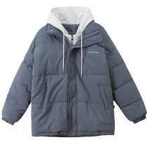 Down jacket womens 2024 new fake two-piece cotton coat cotton jacket corduroy casual pants wide-leg pants suit