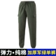 [Одиночные брюки] Эластичный чистый хлопок, толстый армейский зеленый балок одиночные брюки (001)