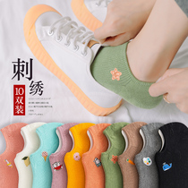 Socks Children Short Sox shallow mouth Summer thin section Stealth boat Sox pure cotton Silicone anti-slip and whole cotton Ins Chaostocking