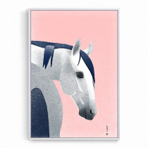 White Horse Illustrator Artist Narrator Authorized Decorative Painting New Chinese Printmaking Simple Modern Animals
