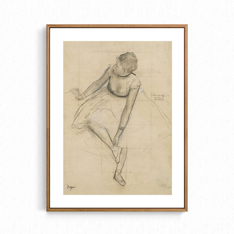 Ballet Dancer Dega Impressionist Dancing Girl Portrait Sketch Metropolis Museum Next White Decorative Painting