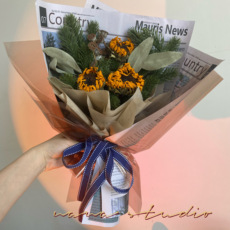 Засушенный цветок 向日葵棉花小雏菊混搭干花花束毕业生日创意送男生朋友闺蜜礼物