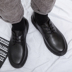 Giày nam Giày chống trượt không thấm nước Giày đầu bếp đen để làm việc trong bộ đồ Giày da thông thường Kích thước lớn Kinh doanh Đầm nhỏ Mã công việc 