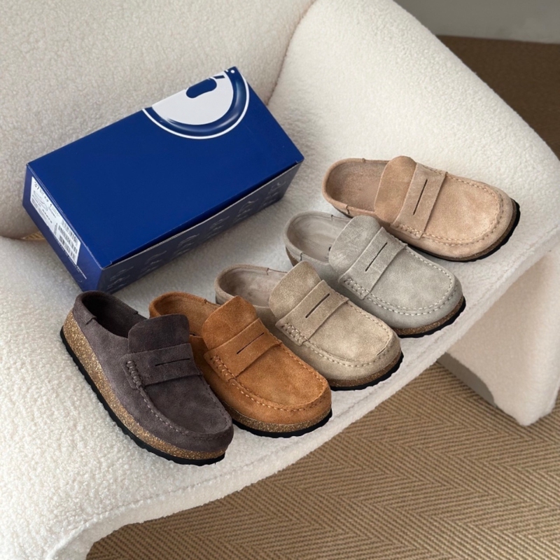 Original Genuine Leather Cork Birkenstock Shoes for Men and Women, Thick-Soled Closed-Toe Slippers for Outdoor Wear, Retro Casual Lazy Loafers Original Genuine Leather Cork Birkenstock Shoes for Men and Women, Thick-Soled Closed-Toe Slippers for Outdoor Wear, Retro Casual Lazy Loafers