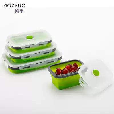 Silicone folding lunch box Portable outdoor travel instant noodle bowl Telescopic tableware Microwave oven refrigerator fresh food grade