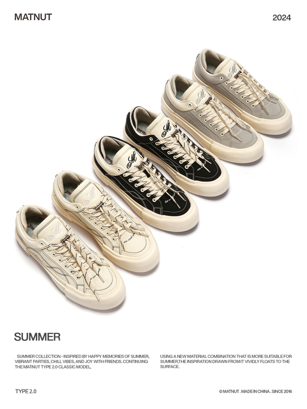 Matnut Summer Summer Series Water-Repellent Niche Thick-Soled Height-Increasing Sneakers Black/Off-White/Gray