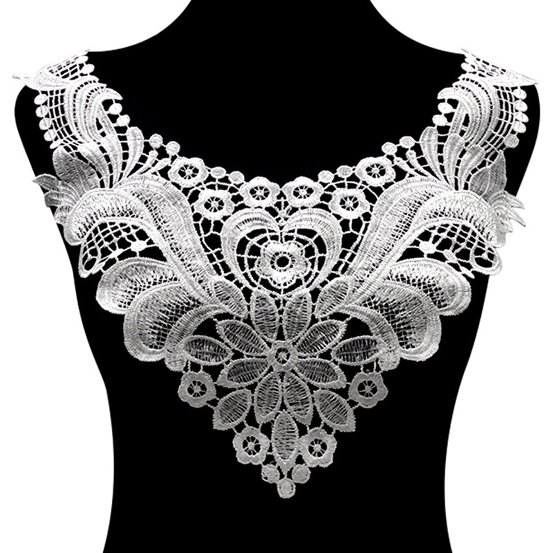 Water-Soluble Lace Collar Polyester Lace Corsage Piece Hollow Fake Collar DIY Clothing Accessories Collar Lace