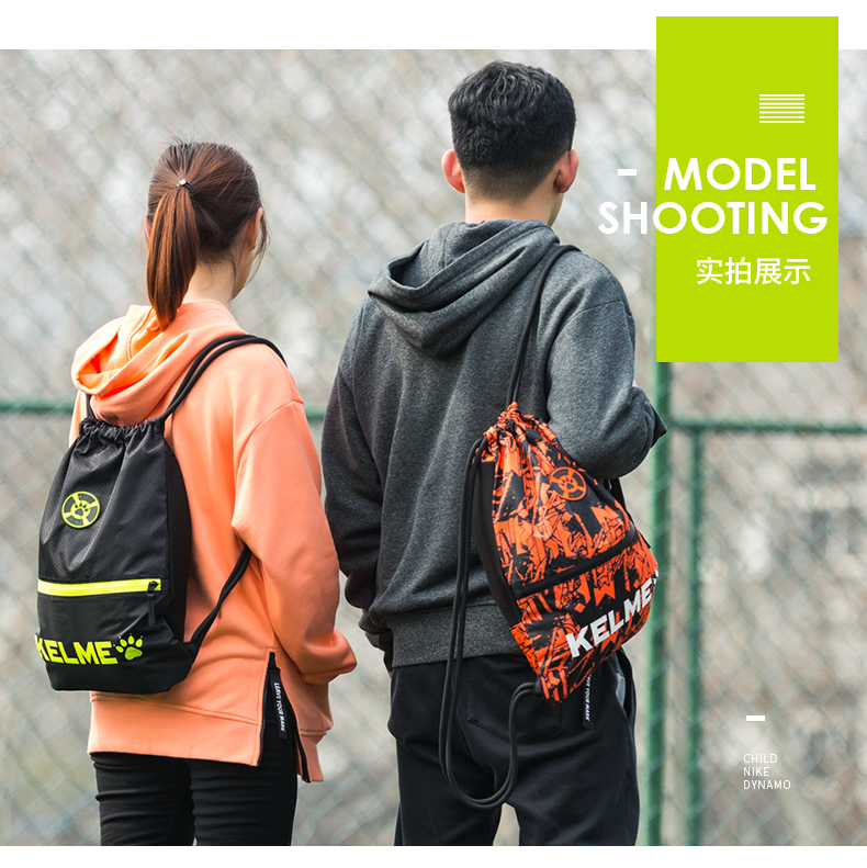 KELME Kalmy Sports Ba lô dây rút Túi lưu trữ Túi lưu trữ ngoài trời Bộ bóng đá nhẹ - Ba lô cặp chống gù