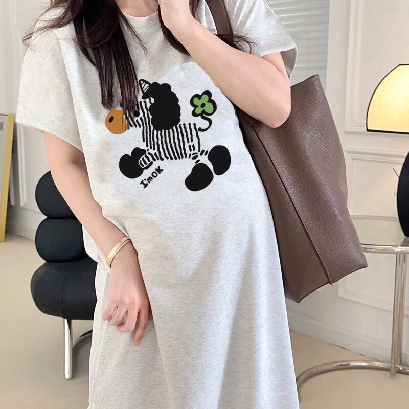 Maternity Dress Summer New Loose Plus Size Trendy Mom Pregnancy Outfit Maternity Dress Covers Belly Without Showing Pregnancy Summer Wear Maternity Dress Summer New Loose Plus Size Trendy Mom Pregnancy Outfit Maternity Dress Covers Belly Without Showing Pregnancy Summer Wear