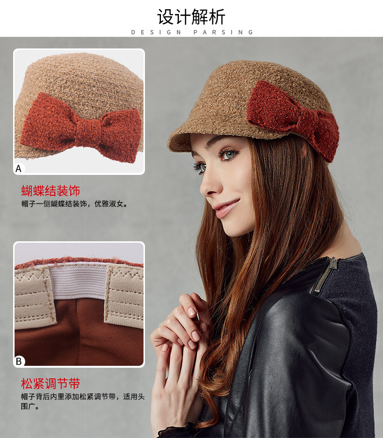 Демисезонная шапка, модный элегантный берет, кепка 