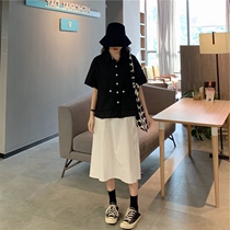 2021 Hepburn light ripening wind can salt sweet fried street skirt playful Tide brand professional two-piece set female spring and summer