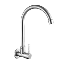 Pinzhaojia wall-mounted side-inlet faucet horizontal 304 stainless steel universal kitchen sink balcony laundry pool