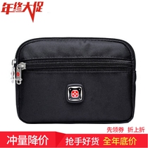 Swiss army knife mobile phone waist bag men's hand bag canvas bag wearing belt horizontal 6 inch 7 inch mobile phone bag men's small hanging bag