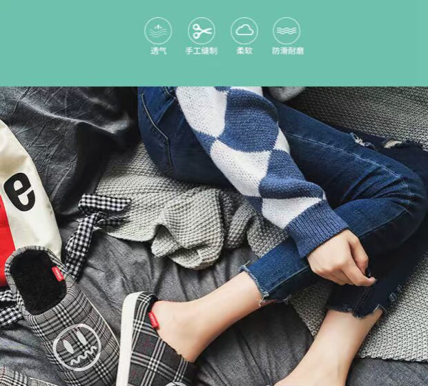Mùa đông đôi dép công sở tại nhà mùa đông trong nhà chống trượt nhà vải ấm dưới đáy dày bông kéo dép nam cao cấp