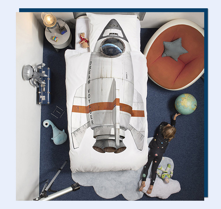 [SNURK ủy quyền chính thức] Hà Lan nhập khẩu trẻ em sản phẩm giường rocket sáng tạo quilt cover quilt sinh viên