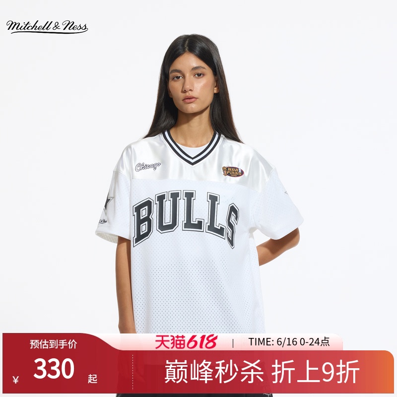 Mitchell&Ness Short-Sleeved T-Shirt All-Star Bulls Celtics Trendy Sports Fitness Clothing for Men and Women Mn