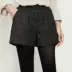 Quần short nữ mùa thu đông 2018 phiên bản mới của Hàn Quốc hoang dã rộng eo cao Một từ kẻ sọc len rộng chân dày quần ủng quần đùi bò nữ Quần short