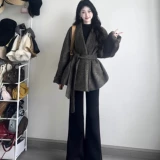 Пуховик, приталенный корсет, шерстяное пальто, штаны, комплект, большой размер, широкая цветовая палитра, изысканный стиль