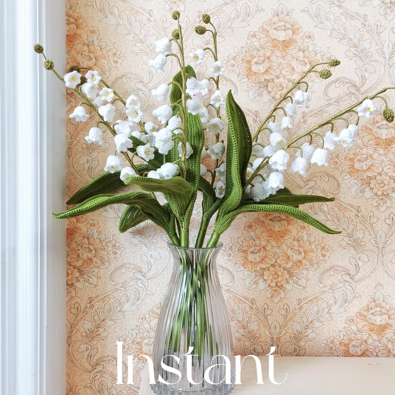 Emmaflower エマの花 オリジナルかぎ針編みスズラン ウールブーケ ニットシミュレーションフラワー DIY 素材パッケージ