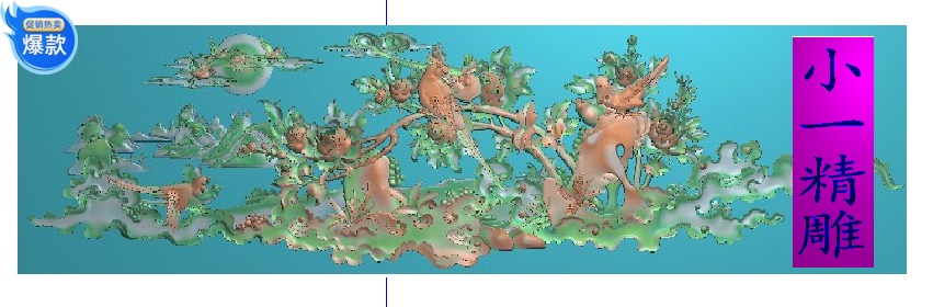 Blossoming rich and precious finely carved figure Peony flower and bird finely carved figure relief figure 17