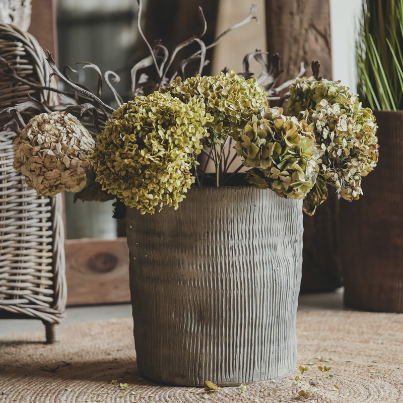 Flowers open Rubens flow line flower pots grey vertical stripe Living room Tears large number ceramic Nordic flower pots on floor