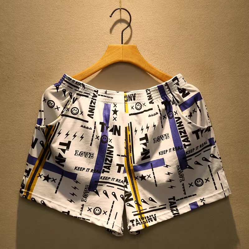 Victoria Muzi 2026 New Trendy Men's Boxer Shorts Pure Cotton Printed Loose Comfortable Four-Corner Shorts