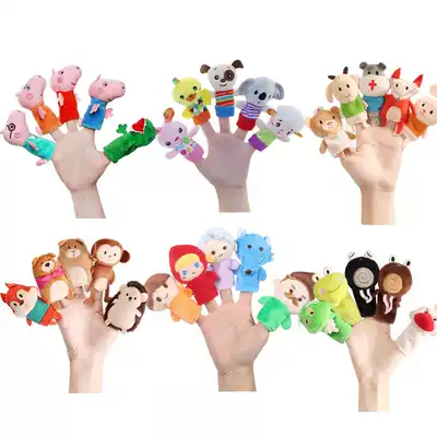 Soothing toys baby educational puppet doll children plush animal gloves baby finger doll finger set toy