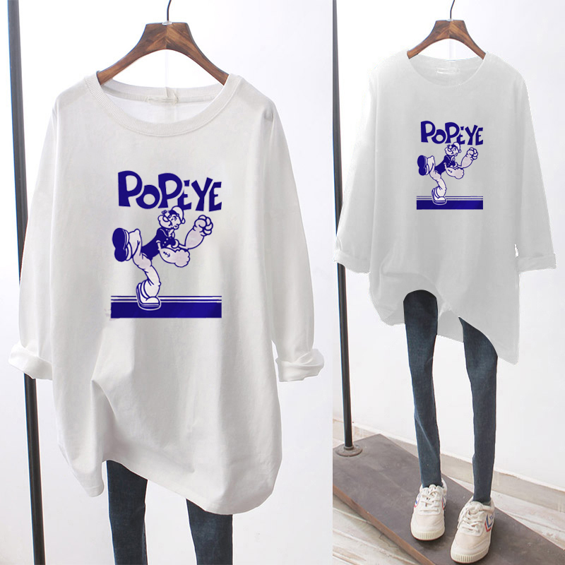 Brand pull-out clear cabin blouses with long version plus suede grinding hairy inside lap wear Divine Instrumental Autumn winter Pure Cotton Girl with a bottom