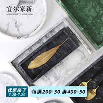 Natural marble plate tray Hotel restaurant round plate Flat plate Right angle rectangular plate Nordic light luxury