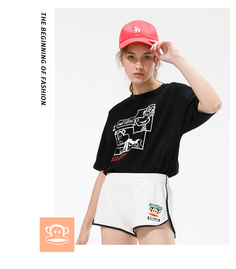 Miệng lớn khỉ cửa hàng trang web chính thức siêu lửa cec tay ngắn nữ thiết kế bông cảm giác nữ sinh viên cá tính áo thun nữ - Áo phông thể thao áo thun thể thao adidas