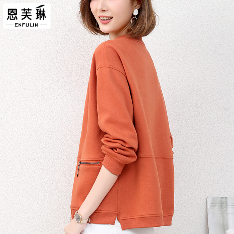 Emphrine collarless cropped coat women's spring 2022 new loose casual sweatshirt cardigan jacket spring top