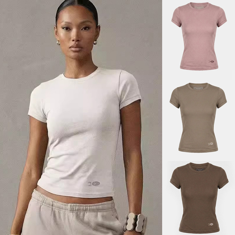 Korean Badblood American-Style Spicy Girl Short-Sleeve T-Shirt for Women, Round Neck, Casual, Multi-Color, Simple, Niche, Comfortable Top for Summer