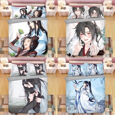 Простыни, Комплекты 来图定制魔道祖师床单被套魏无羡蓝忘机周边原耽腐女床品三四件套