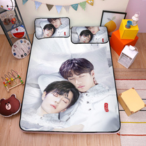 To customize the star Xiao Zhan Wang Yibo ice silk mat three-piece set of Jackson Yi summer mat student bedding