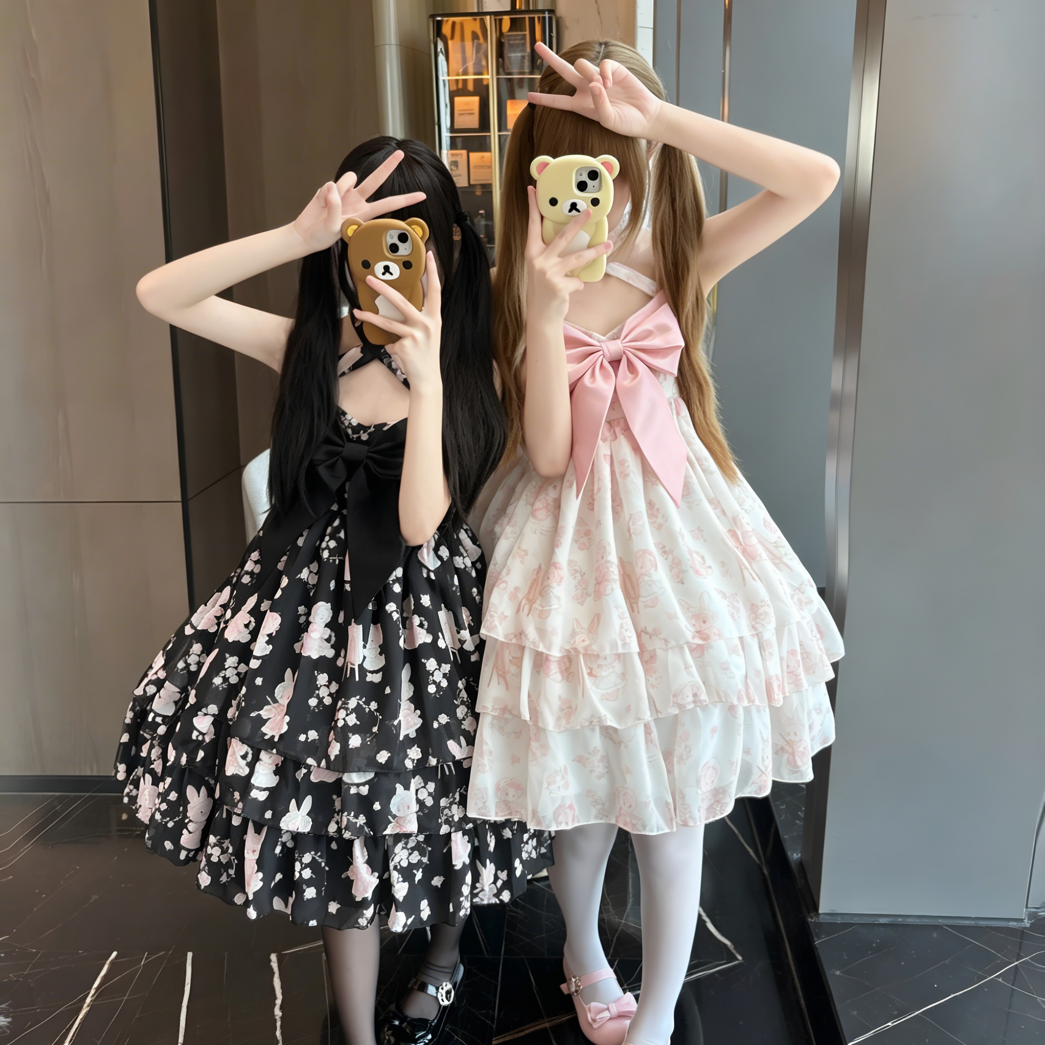 Original letter from Xiaochun: Lolita (Cute Rabbit) Sweet and Cute Bow JSK Dress Looks Thin and Puffy Skirt
