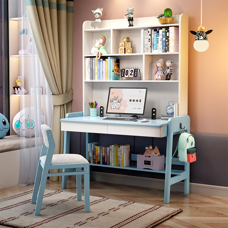 Solid Wood Computer Desk for Student Desk for Small Household Bedroom Writing Table for Middle School Students